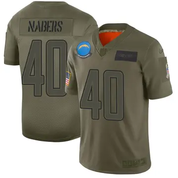 Nike Gabe Nabers Youth Limited Los Angeles Chargers Camo 2019 Salute to Service Jersey