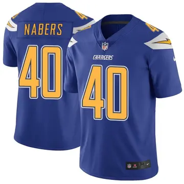 Nike Gabe Nabers Youth Limited Los Angeles Chargers Royal Color Rush Vapor Untouchable Jersey