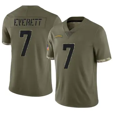 Nike Gerald Everett Men's Limited Los Angeles Chargers Olive 2022 Salute To Service Jersey
