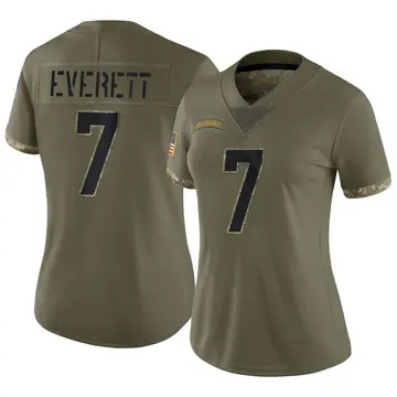 Nike Gerald Everett Women's Limited Los Angeles Chargers Olive 2022 Salute To Service Jersey