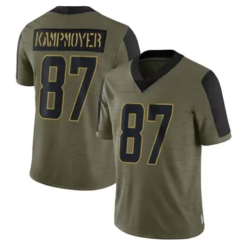 Nike Hunter Kampmoyer Men's Limited Los Angeles Chargers Olive 2021 Salute To Service Jersey