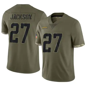 Nike J.C. Jackson Men's Limited Los Angeles Chargers Olive 2022 Salute To Service Jersey