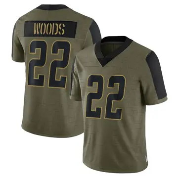 Nike JT Woods Men's Limited Los Angeles Chargers Olive 2021 Salute To Service Jersey