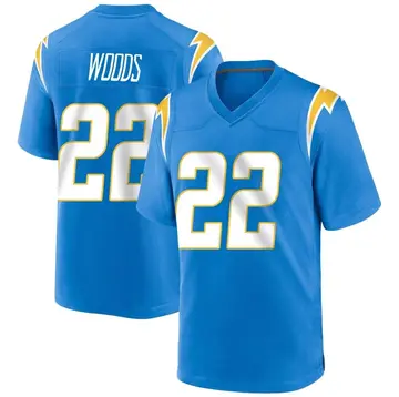 Nike JT Woods Youth Game Los Angeles Chargers Blue Powder Alternate Jersey
