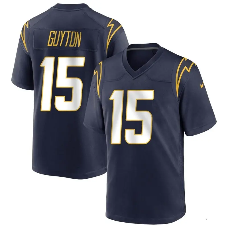 Nike Jalen Guyton Men's Game Los Angeles Chargers Navy Team Color Jersey