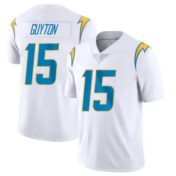 Nike Jalen Guyton Men's Limited Los Angeles Chargers White Vapor Untouchable Jersey