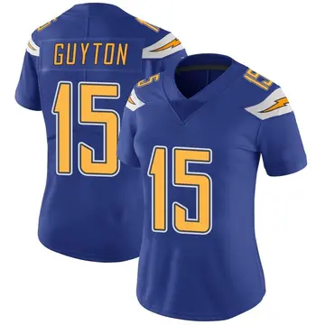 Nike Jalen Guyton Women's Limited Los Angeles Chargers Royal Color Rush Vapor Untouchable Jersey