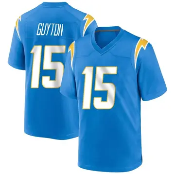 Nike Jalen Guyton Youth Game Los Angeles Chargers Blue Powder Alternate Jersey