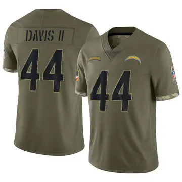 Nike Jamal Davis II Men's Limited Los Angeles Chargers Olive 2022 Salute To Service Jersey