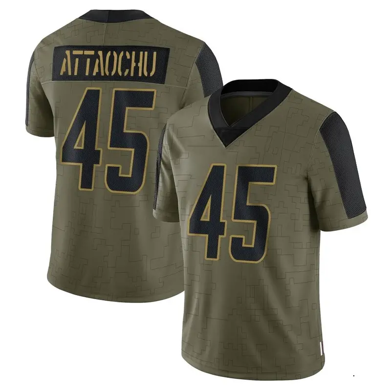 Nike Jeremiah Attaochu Men's Limited Los Angeles Chargers Olive 2021 Salute To Service Jersey
