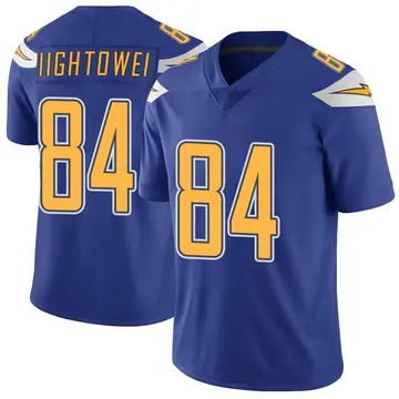 Nike John Hightower Men's Limited Los Angeles Chargers Royal Color Rush Vapor Untouchable Jersey
