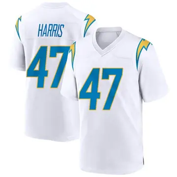 Nike Josh Harris Men's Game Los Angeles Chargers White Jersey