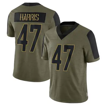 Nike Josh Harris Youth Limited Los Angeles Chargers Olive 2021 Salute To Service Jersey
