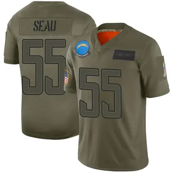 Nike Junior Seau Men's Limited Los Angeles Chargers Camo 2019 Salute to Service Jersey