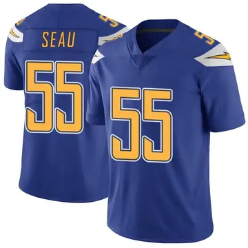 Nike Junior Seau Men's Limited Los Angeles Chargers Royal Color Rush Vapor Untouchable Jersey