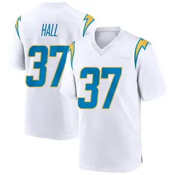 Nike Kemon Hall Men's Game Los Angeles Chargers White Jersey