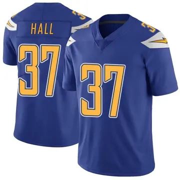 Nike Kemon Hall Youth Limited Los Angeles Chargers Royal Color Rush Vapor Untouchable Jersey