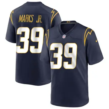 Nike Kevin Marks Jr. Men's Game Los Angeles Chargers Navy Team Color Jersey