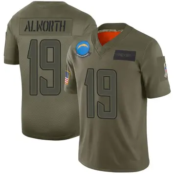 Nike Lance Alworth Men's Limited Los Angeles Chargers Camo 2019 Salute to Service Jersey