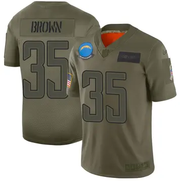Nike Leddie Brown Men's Limited Los Angeles Chargers Camo 2019 Salute to Service Jersey