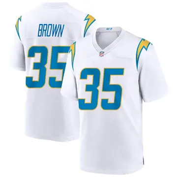 Nike Leddie Brown Youth Game Los Angeles Chargers White Jersey