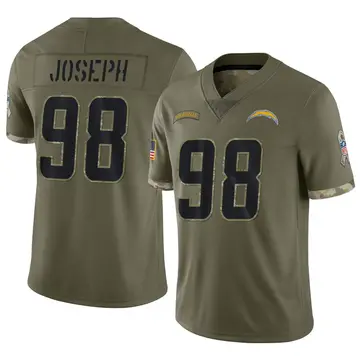 Nike Linval Joseph Men's Limited Los Angeles Chargers Olive 2022 Salute To Service Jersey