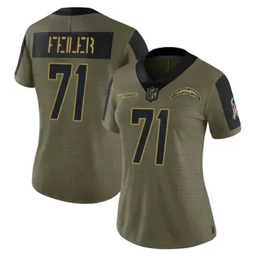 Nike Matt Feiler Women's Limited Los Angeles Chargers Olive 2021 Salute To Service Jersey