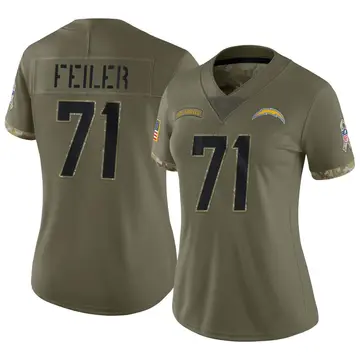 Nike Matt Feiler Women's Limited Los Angeles Chargers Olive 2022 Salute To Service Jersey