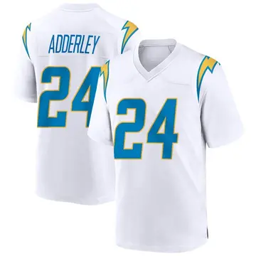 Nike Nasir Adderley Youth Game Los Angeles Chargers White Jersey