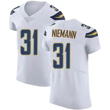 Nike Nick Niemann Men's Elite Los Angeles Chargers White Vapor Untouchable Jersey
