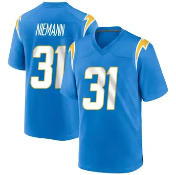 Nike Nick Niemann Men's Game Los Angeles Chargers Blue Powder Alternate Jersey