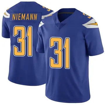 Nike Nick Niemann Men's Limited Los Angeles Chargers Royal Color Rush Vapor Untouchable Jersey