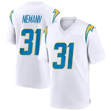 Nike Nick Niemann Youth Game Los Angeles Chargers White Jersey