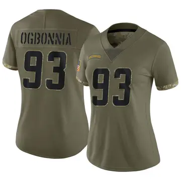 Nike Otito Ogbonnia Women's Limited Los Angeles Chargers Olive 2022 Salute To Service Jersey