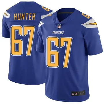 Nike Ryan Hunter Men's Limited Los Angeles Chargers Royal Color Rush Vapor Untouchable Jersey