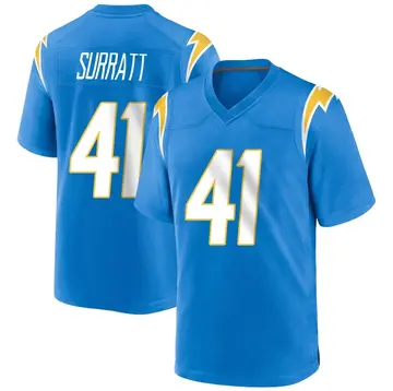 Nike Sage Surratt Men's Game Los Angeles Chargers Blue Powder Alternate Jersey