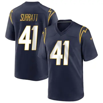 Nike Sage Surratt Men's Game Los Angeles Chargers Navy Team Color Jersey
