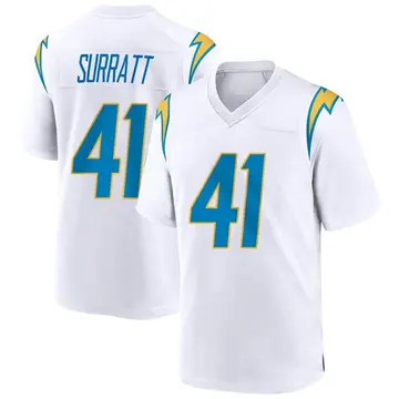 Nike Sage Surratt Men's Game Los Angeles Chargers White Jersey