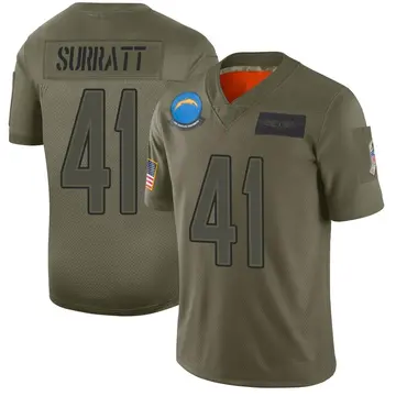 Nike Sage Surratt Men's Limited Los Angeles Chargers Camo 2019 Salute to Service Jersey