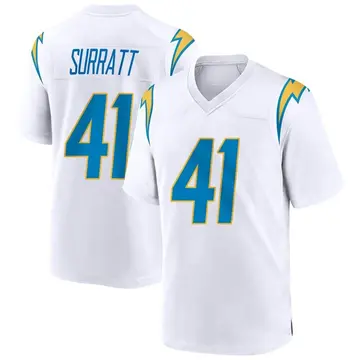 Nike Sage Surratt Youth Game Los Angeles Chargers White Jersey