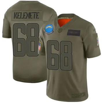 Nike Senio Kelemete Men's Limited Los Angeles Chargers Camo 2019 Salute to Service Jersey