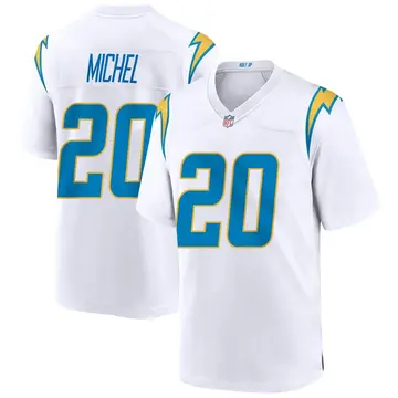 Nike Sony Michel Men's Game Los Angeles Chargers White Jersey