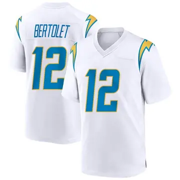 Nike Taylor Bertolet Men's Game Los Angeles Chargers White Jersey