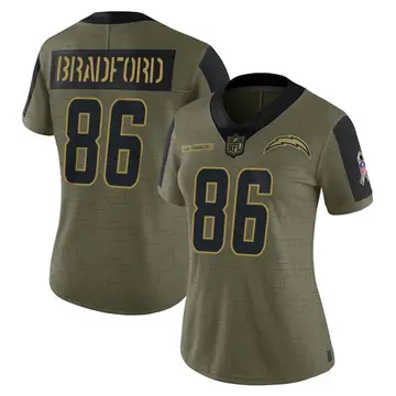 Nike Trevon Bradford Women's Limited Los Angeles Chargers Olive 2021 Salute To Service Jersey