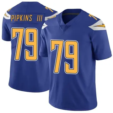 Nike Trey Pipkins III Men's Limited Los Angeles Chargers Royal Color Rush Vapor Untouchable Jersey