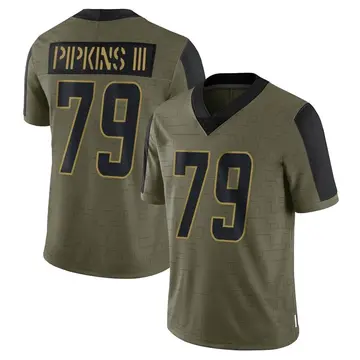 Nike Trey Pipkins III Youth Limited Los Angeles Chargers Olive 2021 Salute To Service Jersey