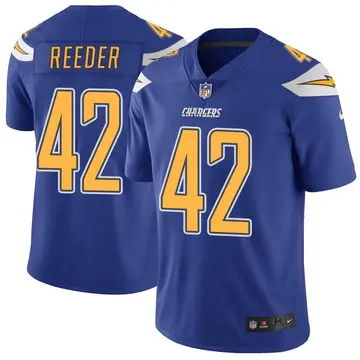Nike Troy Reeder Men's Limited Los Angeles Chargers Royal Color Rush Vapor Untouchable Jersey