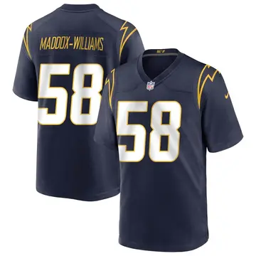 Nike Tyreek Maddox-Williams Men's Game Los Angeles Chargers Navy Team Color Jersey