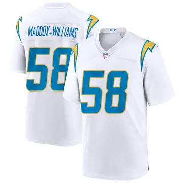 Nike Tyreek Maddox-Williams Men's Game Los Angeles Chargers White Jersey