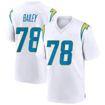 Nike Zack Bailey Men's Game Los Angeles Chargers White Jersey